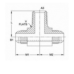 美制NPTF錐螺紋三通接頭2601系列結構圖